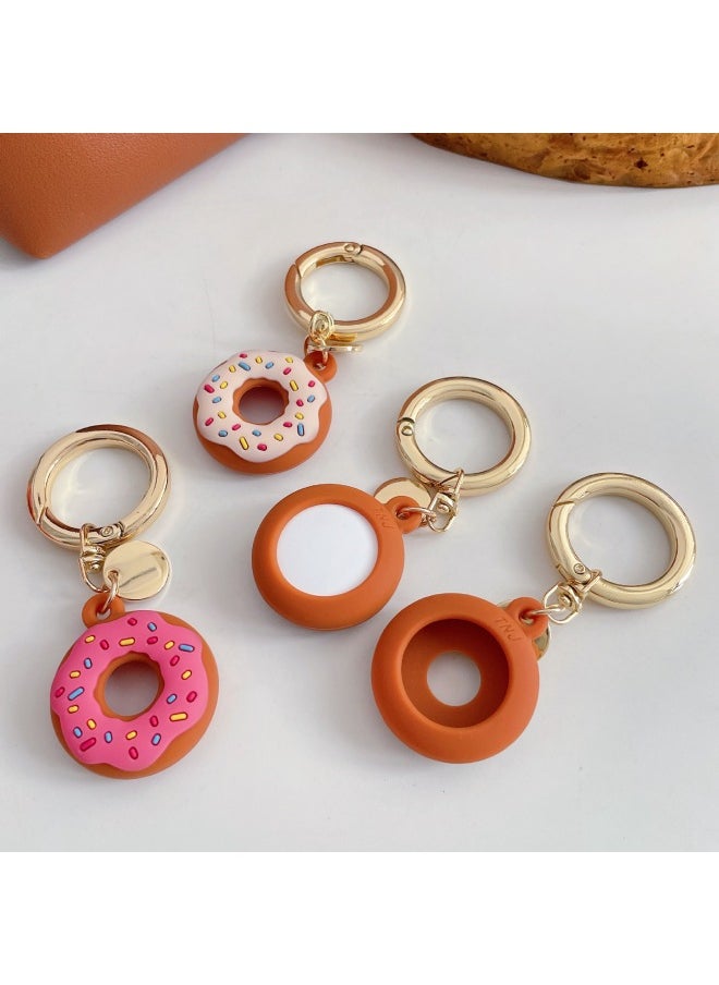 Generic - Applicable Airtag Protective Case For Apple Anti-lost Locator Protective Case Airtag Donut Silicone Protective Case Soft-Color:Beige-Applicable Model:For Apple AirTag Protective Case - Image 1