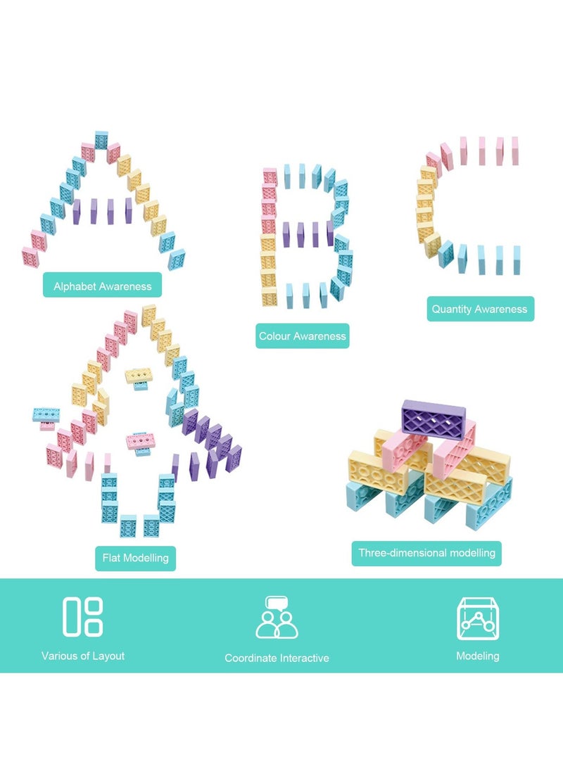 Domino Train Toy Set, Domino Electric Train Model with Sounds and Light, Domino Blocks Building Stacking Toy, STEM Creative Gift for 3 4 5 6 7 Year Old Boys Girls  - Image 4