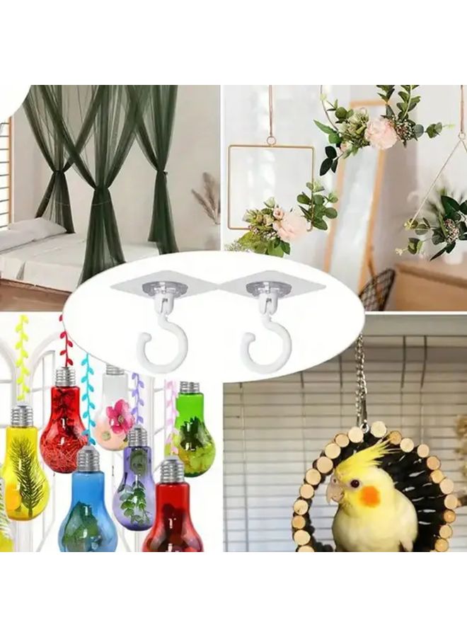 3pcs Black Rotatable Ceiling Hooks No Drilling Adhesive Hangers for Plants Lanterns Wind Chimes - Image 3