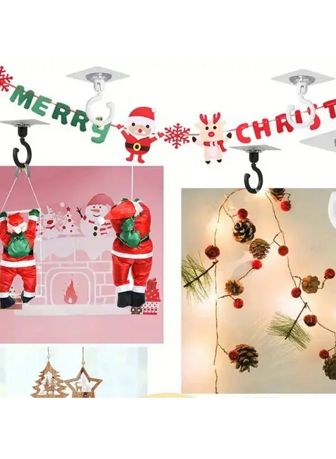 3pcs Black Rotatable Ceiling Hooks No Drilling Adhesive Hangers for Plants Lanterns Wind Chimes - Image 4