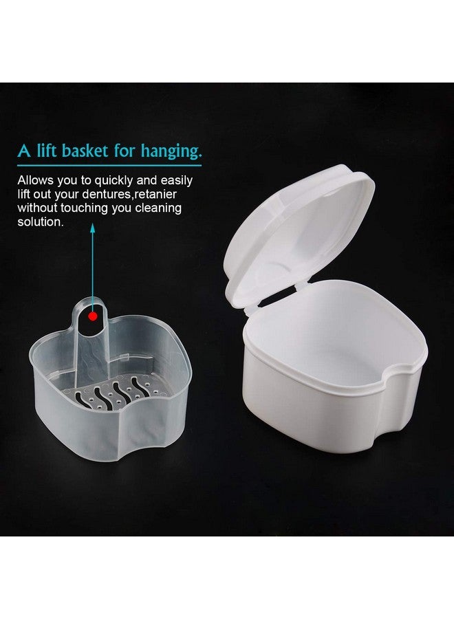 Coolrunner Denture Case, Denture Cup with Strainer, Coolrunner Denture Bath Box False Teeth Storage Box with Basket Net Container Holder for Travel, Retainer Cleaning - Image 3