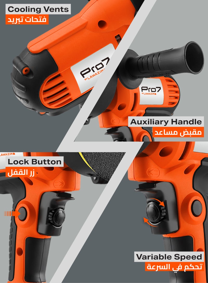 LAWAZIM Pro7 Car Polisher- 600W - BS Plug HandHeld Scratch Removal Polishing Machine Car Buffer with Variable Speed and Paint Polishing Pad Kit -for Polished Finish, Paint Restoration, Headlight Restoration. - Image 3