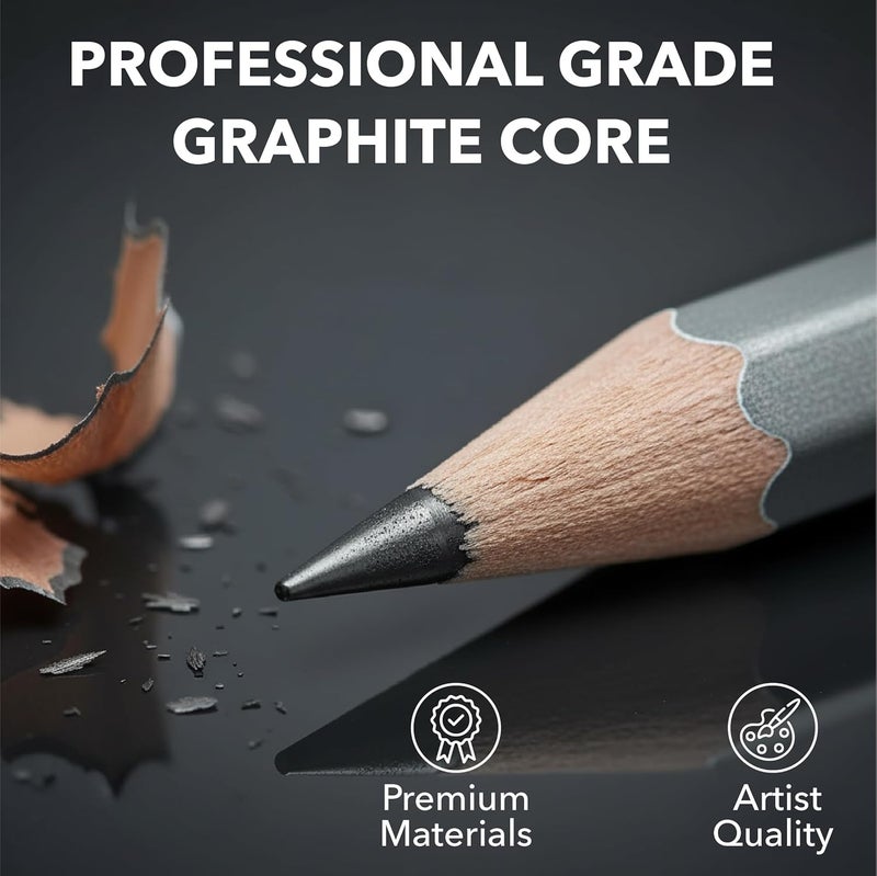 Mr. Pen- Sketch Pencils for Drawing, 14 Pack, Graphite Pencils for Drawing Pencils | Artist Graphite Pencils for Sketching (10B-6H), Sketch Set for Artists, Shading & Art Projects, Sketching Supplies - Image 3