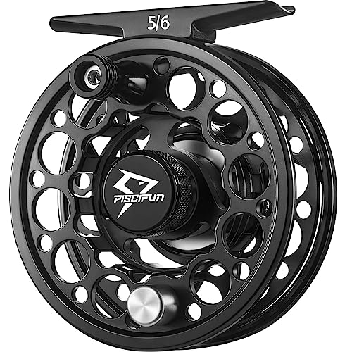 Piscifun Sword Fly Fishing Reel, CNC-Machined Aluminum Alloy Fly Reel, Light Weight and Corrosion Resistance Design 7/8wt Black - Image 1