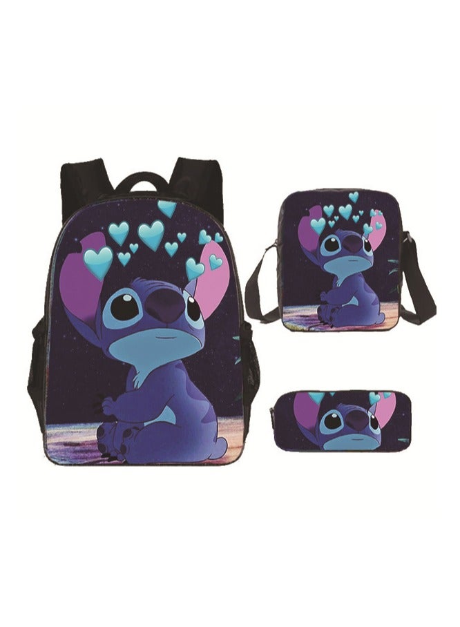 ستيتش Stitch Primary And Secondary School Students' Three-Piece Backpack 29*42*16c