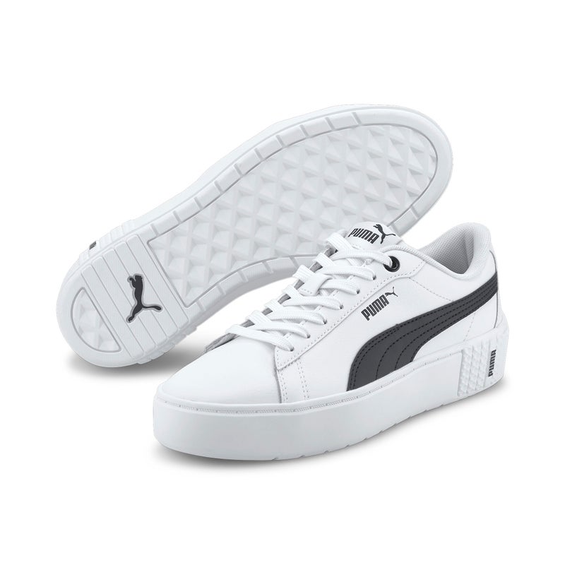 PUMA Smash Platform v2 L Womens White Black Trainers - Image 3