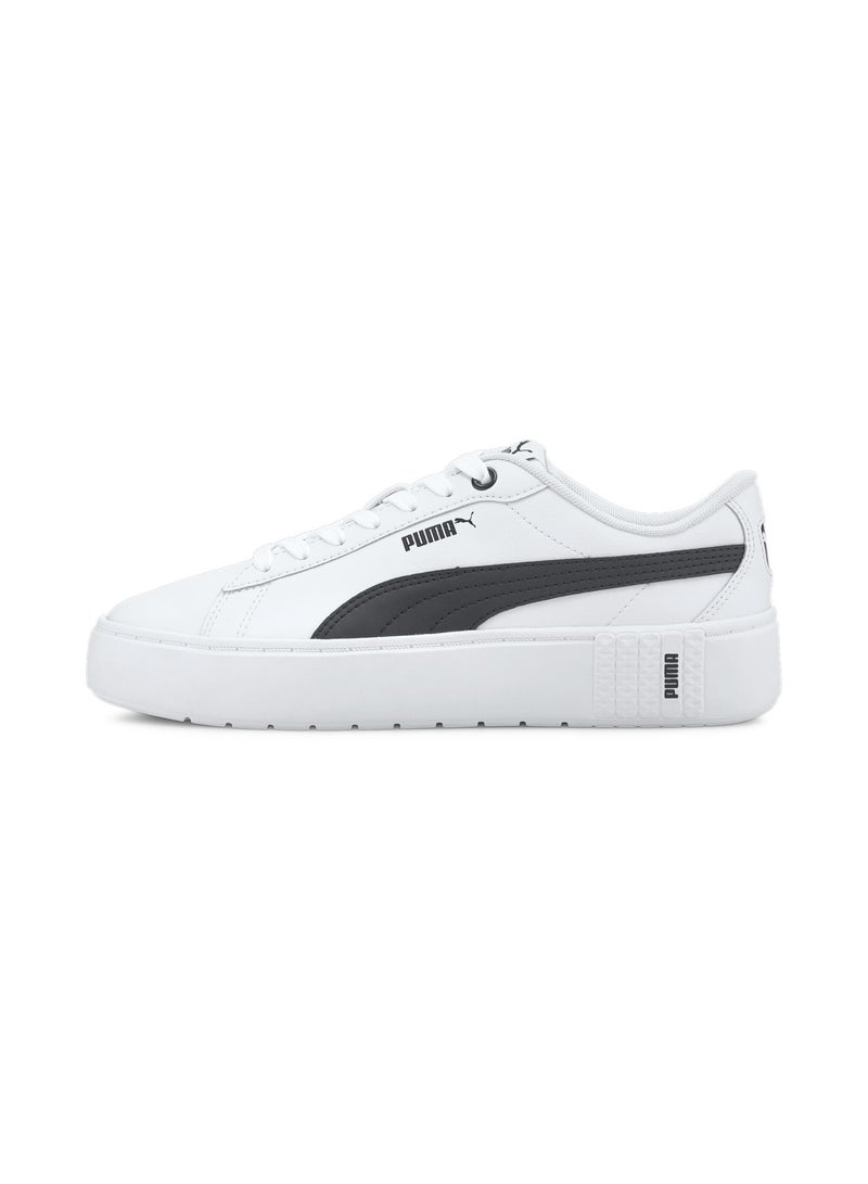 PUMA Smash Platform v2 L Womens White Black Trainers - Image 1