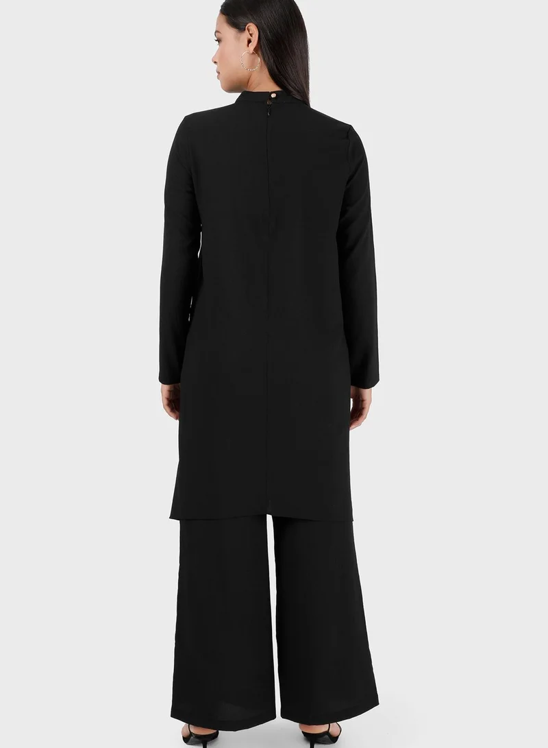 Tavin by Modanisa Button Detail Tunic & Pants Set