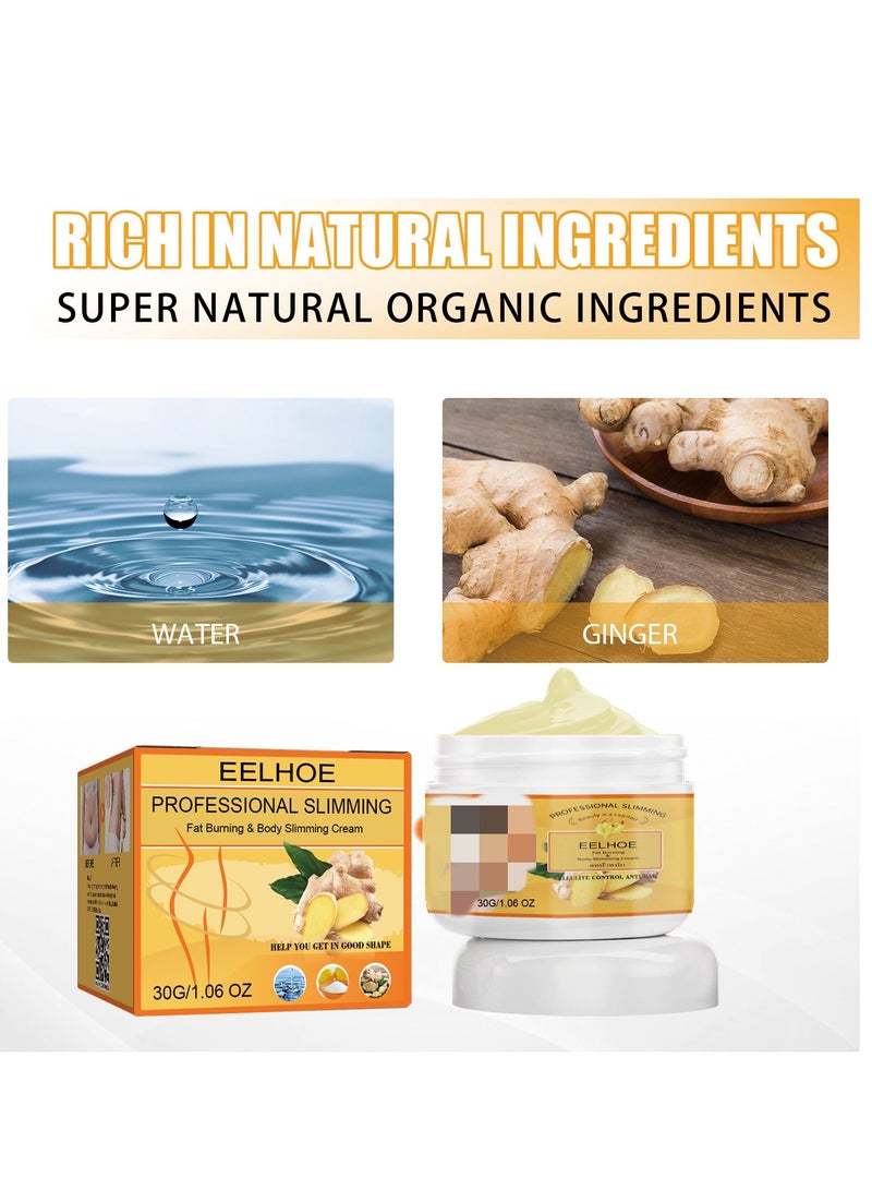 إيلهو كريم ساخن مضاد للسيلوليت من الزنجبيل ، كريم حرق دهون البطن في ذراع السرة ، كريم سيلوليت نحت الجسم ، جل تدليك مرطب لشد الوزن وشد البشرة ، 50 جرام - Image 3
