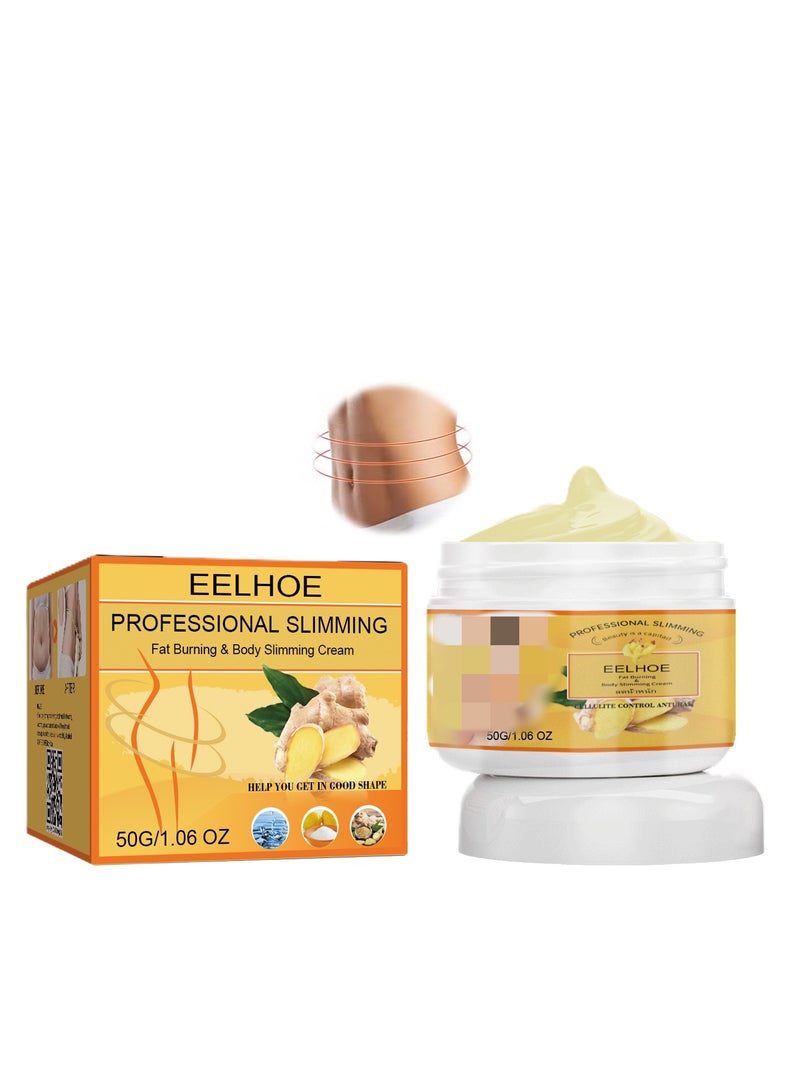إيلهو كريم ساخن مضاد للسيلوليت من الزنجبيل ، كريم حرق دهون البطن في ذراع السرة ، كريم سيلوليت نحت الجسم ، جل تدليك مرطب لشد الوزن وشد البشرة ، 50 جرام - Image 1