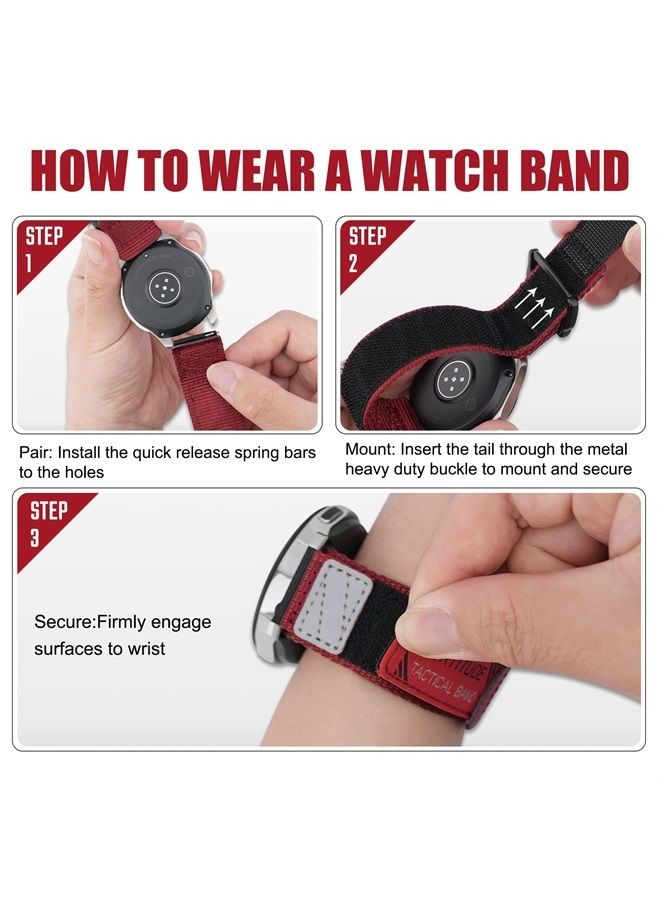 سوار ساعة نايلون رياضي سريع الفك مقاس 20 مم لساعة أوميجا x سواتش مونسواتش للرجال، سوار بديل لساعة سامسونج جالاكسي واتش 4/5/سوار ساعة أكتيف 2 مقاس 40 مم 44 مم/سوار ساعة جالاكسي واتش 5 برو مقاس 45 مم