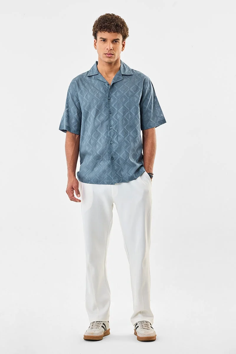 SNITCH Self-Design 100% Cotton Box Fit Shirt