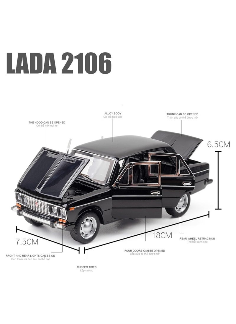 General Diecast Car 1:24 Russia LADA 2106 Vehicle Model Alloy Scale Die Cast Model Car Finished Replica Vehicle Collect Car  - Image 2