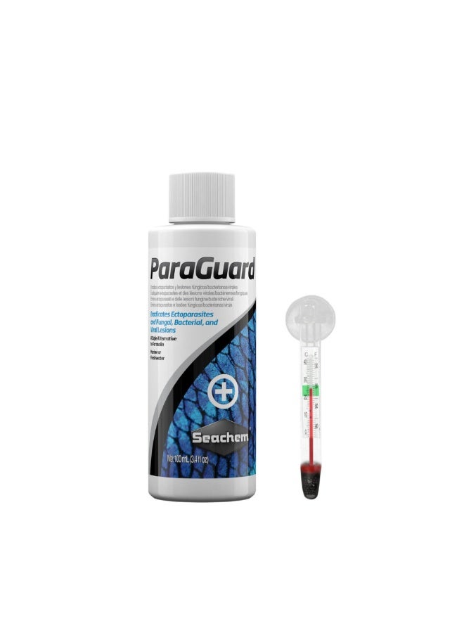 Seachem ParaGuard (100ml & 250ml) Aquarium Fish Medication – External Parasite & Ich Treatment with FREE Short Glass Thermometer - Image 2