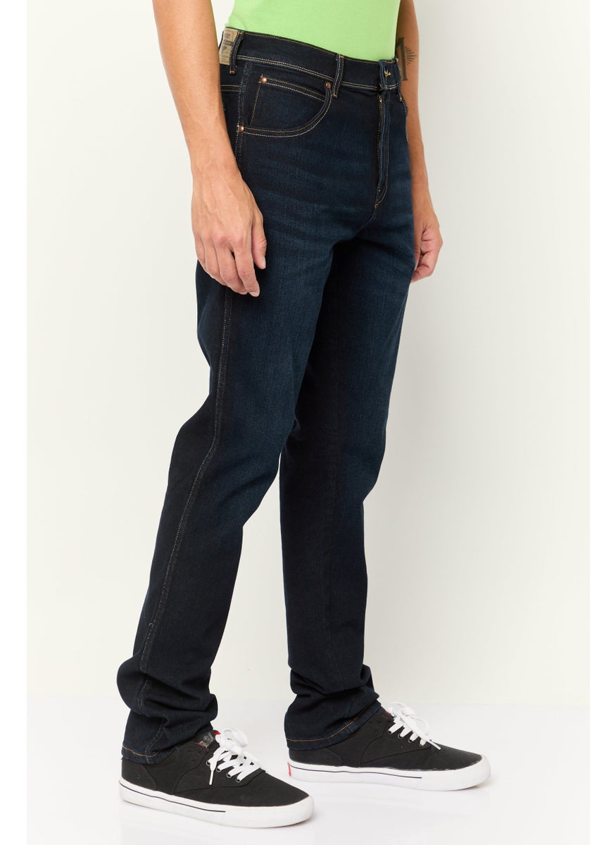 Wrangler - Men Slim Fit Washed Stretchable Denim Jeans, Navy - Image 1