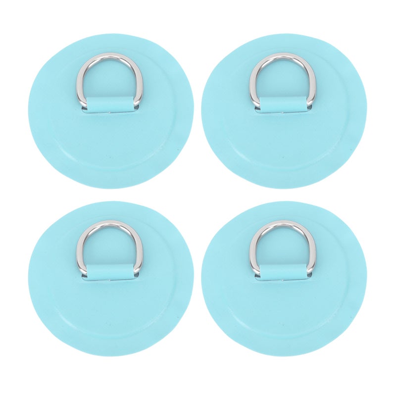 D Ring Patch Round Lightweight D Ring PVC Patch for Inflatable Boat Surfboard Stand Up Paddleboard 4pcs Mint Green - Image 1