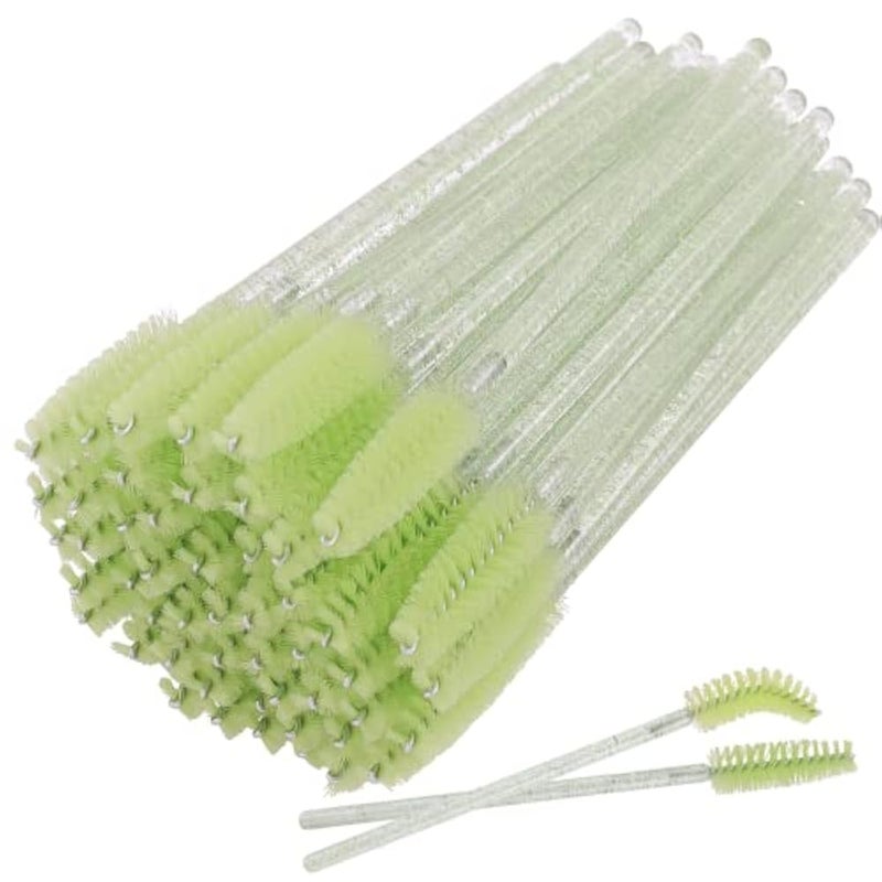 Disposable Eyelash Brushes Mascara Brushes Assorted Color Disposable Eyelash Brushes with Crystal Rod Mascara Wands Eye Lash Eyebrow Applicator Makeup Beauty Tool