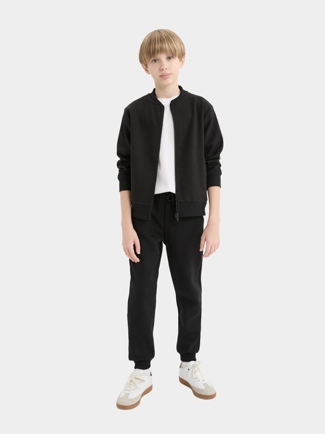 DeFacto DeFacto Kids Black Ribbed Regular Fit Sweatpants  - Image 5