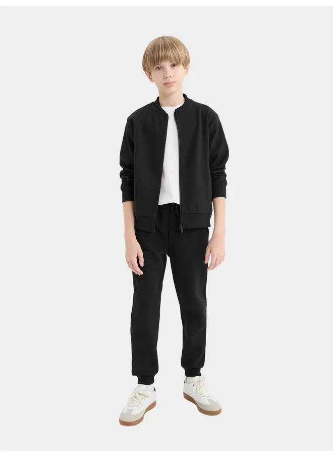 DeFacto DeFacto Kids Black Ribbed Regular Fit Sweatpants
