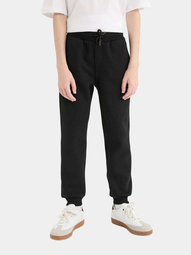 DeFacto DeFacto Kids Black Ribbed Regular Fit Sweatpants  - Image 3
