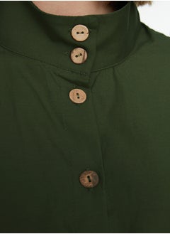 trendyol Khaki High Neck Belted Shirt-Pants Woven Suit TCTSS21AU0247  - Image 4