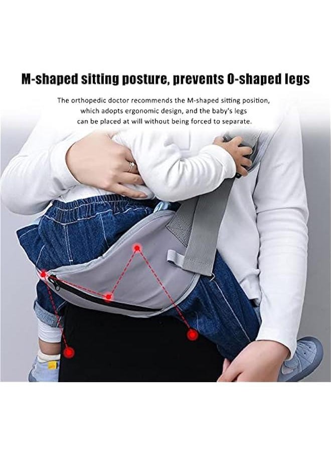 Gonice Portable Baby Carrier, Ergonomic Adjustable Widen Separate Padded Shoulder Straps, Soft Breathable Child Slings for Infants and Toddlers up to 55Lbs,5-42 Months (Gray)  - Image 4