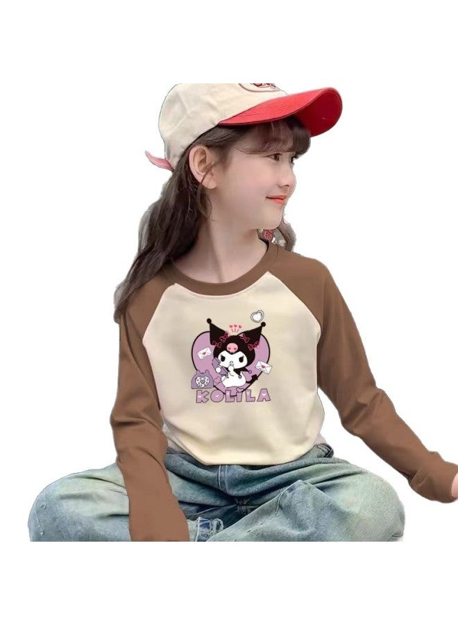 Girls' Fashion Long-sleeve Double-sided Color-block Thermal Inner Top For Older Children, 2025 Autumn And Winter Trendy Base Shirt - Image 5