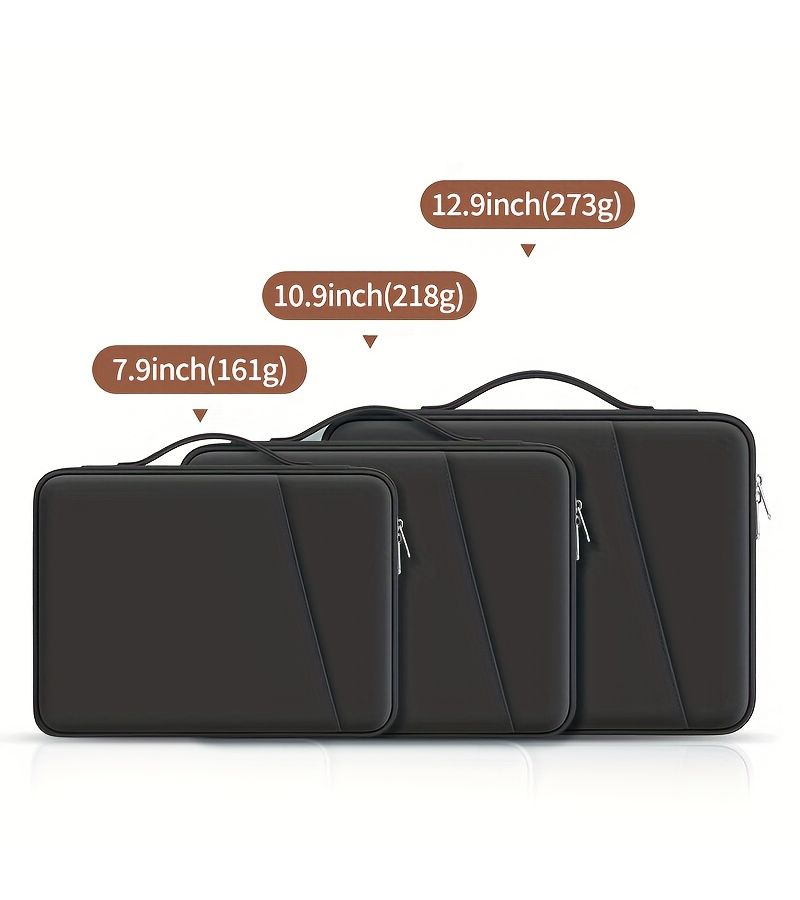 Large Capacity Storage Bag With Pen Compartment And iPad Storage For 12.9 Inches Black Color PU Portable Tablet Bag With Anti Drop Anti Tilt Front Pocket Easy To Carry - Image 3