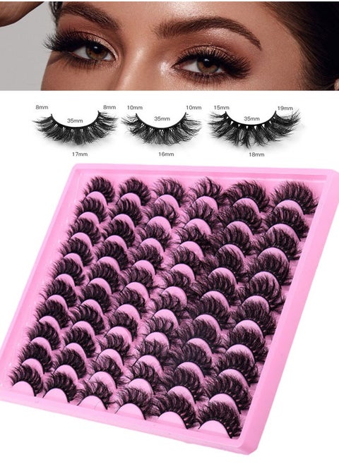 False Eyelashes Fluffy Lashes 30 Pairs Mink False Eyelashes 6 Styles Mixed Strip Lashes Full Volume Cat Eye Lashes Faux Mink Eyelashes Fluffy Fake Lashes