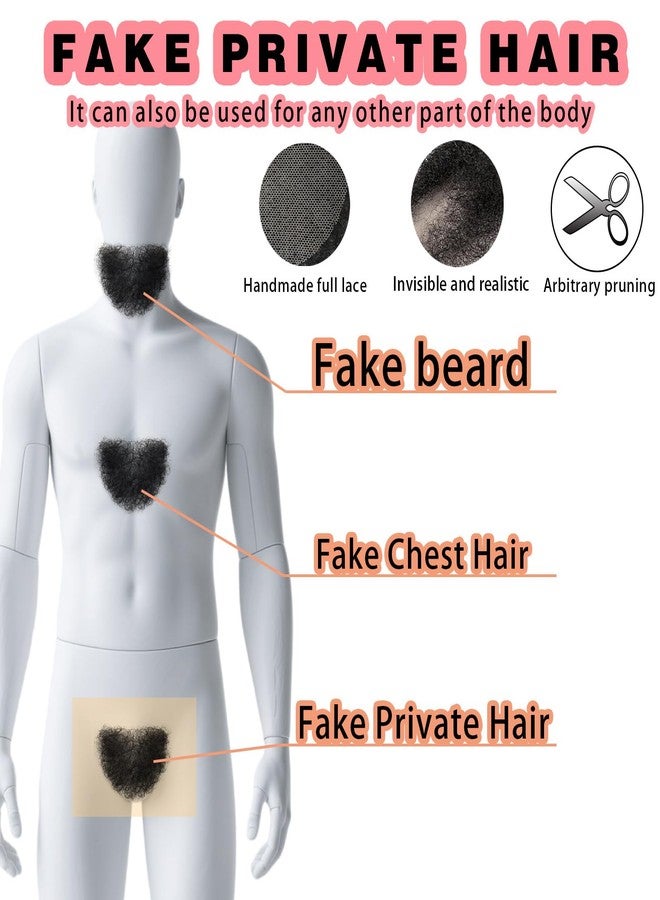 INFTOYCO Fake Private Hair, Invisible Realistic Bikini Body Hairs For Men and Women Fake Chest Hair Fake Mustache (style3) - Image 4