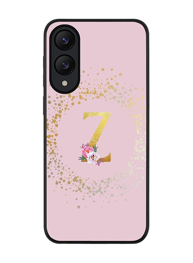 Stylizedd For Samsung Galaxy S25 Edge Case,Slim fit Camera Protection, Shockproof Thin Phone cover  - Custom Monogram Floral - Z  (Pink )
