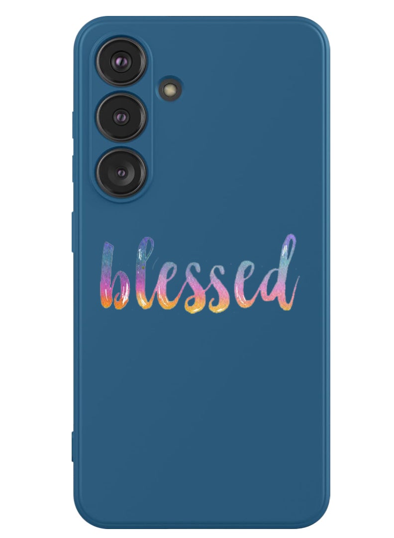 Theodor Protective Slim Fit Case Liquid Silicone Cover with Full Body Protection Anti-Scratch Shockproof Case For Samsung Galaxy S24 Plus (Blue) - Blessed - Image 1