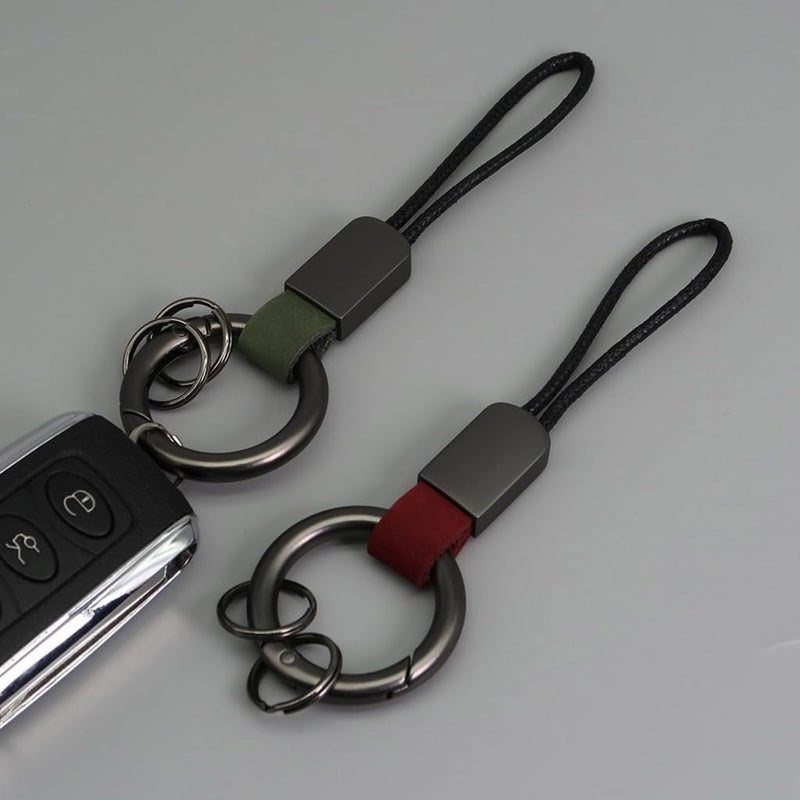Simulated Leather Keychain With And Adjustable Wrist Strap Trendy Holder For Car Keys Organization - Image 3