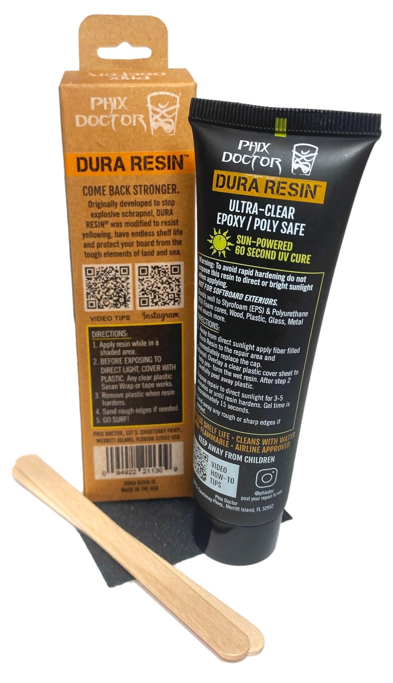 Phix Doctor SunPowered Dura Resin Mondo Dual Formula Universal Resin Epoxy & Polyester Safe Surfboard Ding Repair Kit (2 oz) - Image 2