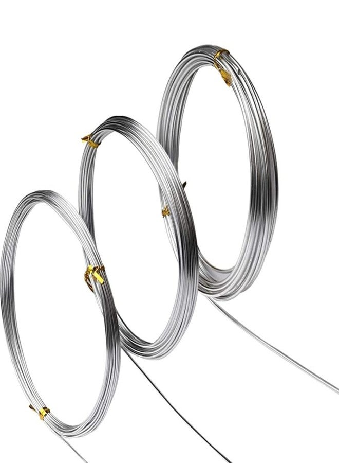 GREENARTZ® 15mtr Silver Aluminium Craft Wire 1mm 1.5mm 2mm for clay modelling jewelery making - 5m each - Image 1