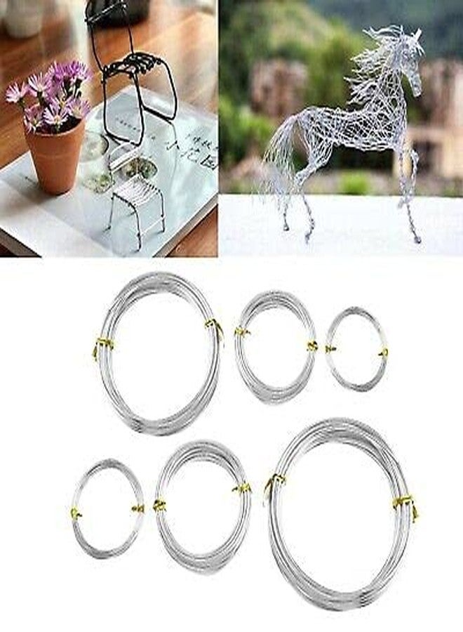 GREENARTZ® 15mtr Silver Aluminium Craft Wire 1mm 1.5mm 2mm for clay modelling jewelery making - 5m each - Image 2