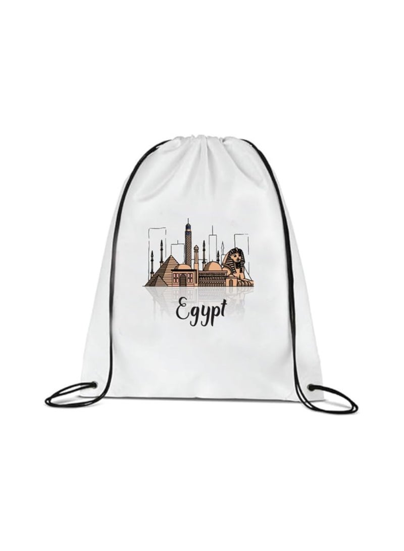 Egypt National Day Drawstring Bag - Gift for Egypt National Day with Skyline Drawstring Bag - Perfect for Gym and Travel (Black, Pack of 12) - Image 1