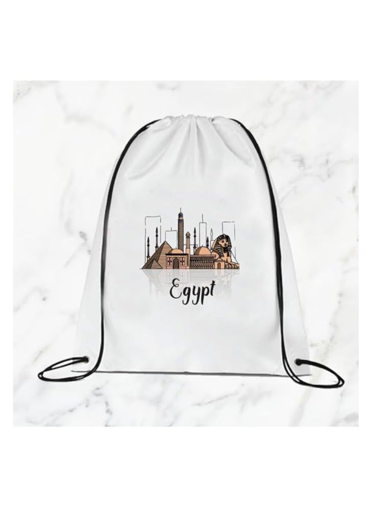 Egypt National Day Drawstring Bag - Gift for Egypt National Day with Skyline Drawstring Bag - Perfect for Gym and Travel (Black, Pack of 12) - Image 3