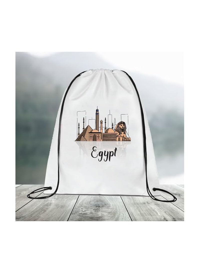 Egypt National Day Drawstring Bag - Gift for Egypt National Day with Skyline Drawstring Bag - Perfect for Gym and Travel (Black, Pack of 12) - Image 5
