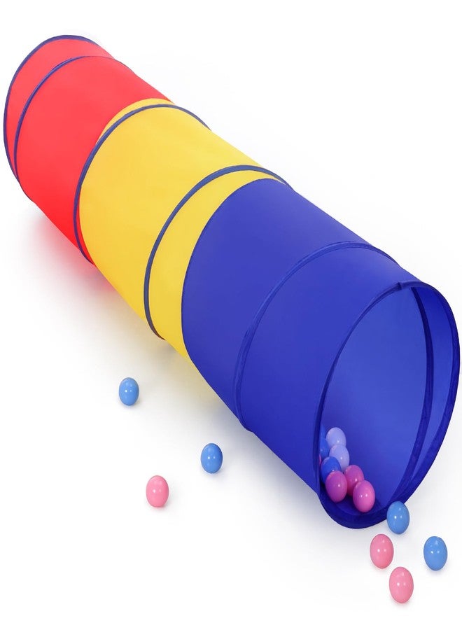 Hoohtoot Kids Play Tunnel Tent for Toddlers, Colorful Pop Up Crawl Through Passage, Indoor & Outdoor Tunnel Toy for Kids Backyard Playset, Dog Cat Pet Pipe (Red, Yellow and Blue Mesh Tunnel) - Image 1