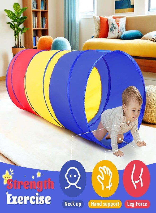 Hoohtoot Kids Play Tunnel Tent for Toddlers, Colorful Pop Up Crawl Through Passage, Indoor & Outdoor Tunnel Toy for Kids Backyard Playset, Dog Cat Pet Pipe (Red, Yellow and Blue Mesh Tunnel) - Image 2