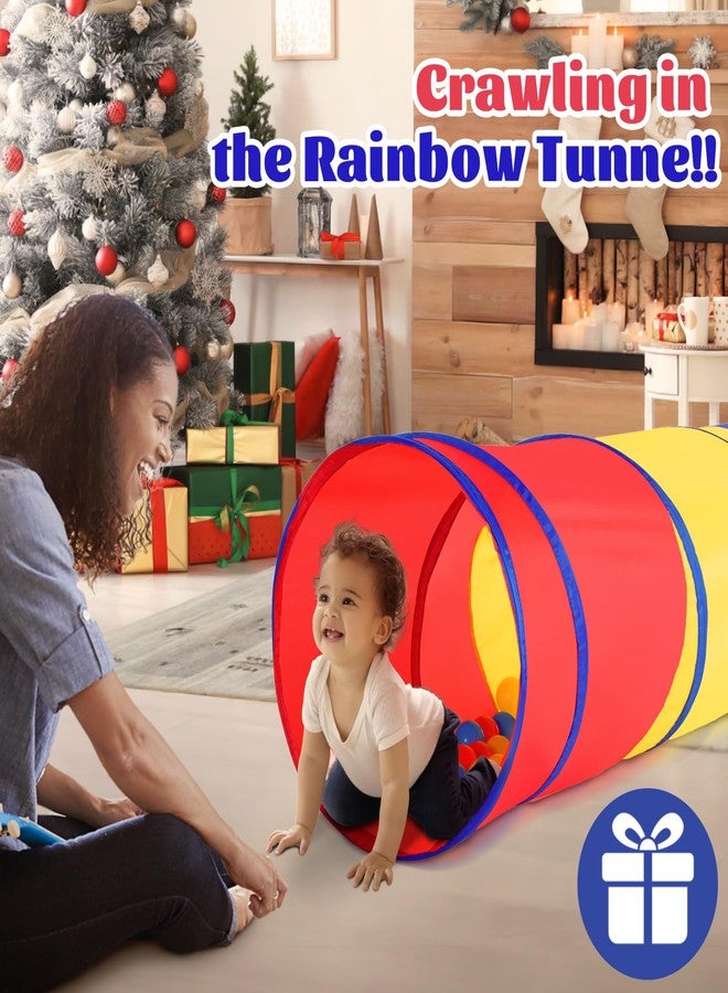 Hoohtoot Kids Play Tunnel Tent for Toddlers, Colorful Pop Up Crawl Through Passage, Indoor & Outdoor Tunnel Toy for Kids Backyard Playset, Dog Cat Pet Pipe (Red, Yellow and Blue Mesh Tunnel) - Image 5