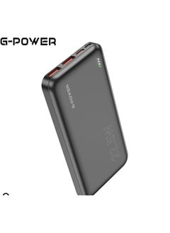 جي باور G-Power GP007 باور بانك فائق النحافة بسعة 10000 مللي أمبير في الساعة - 4 منافذ (2USB وMicro وType-c) شحن سريع 22.5 وات - أسود  - Image 1