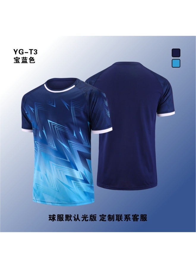 Yg-t3 Royal Blue New Football Sportswear Single Top Custom Running Quick-drying Training Clothes Sweat-wicking Football Clothes Top Competition Team Clothes