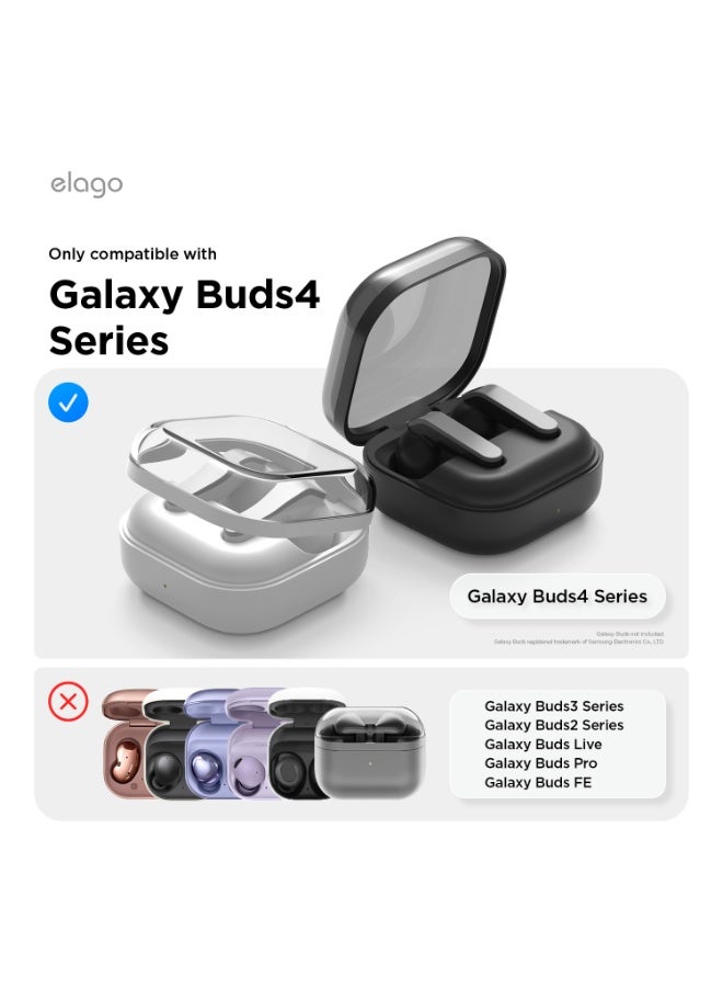 Elago Casette Tape Hang for Samsung Galaxy Buds4 and Buds 4 Pro Case Cover with Carabiner - Classic White Red - Image 3