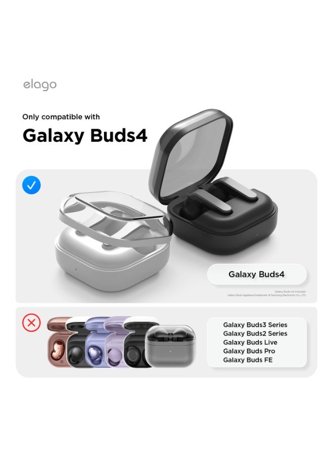 Elago Casette Tape Hang for Samsung Galaxy Buds4 and Buds 4 Pro Case Cover with Carabiner - Classic White Red - Image 2