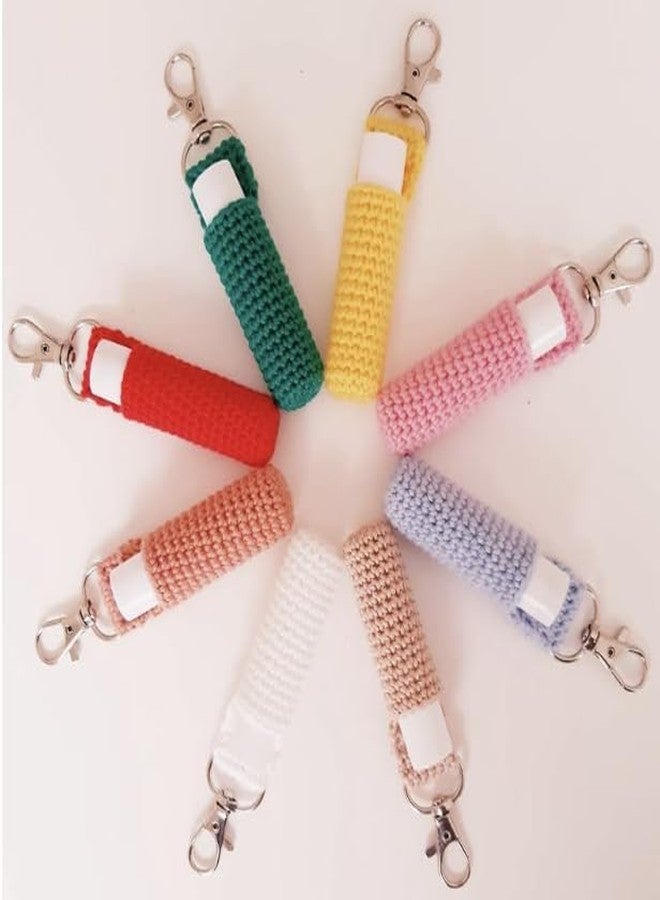 TinyHugs Handmade Crochet Keychain: Holder for Lip Balm, Lipstick, Small Essentials, Travel Mini Pouch with Secure Loop, Bag Accessory - Travel-Friendly Pouch, Bag Charm for Women & Girls (Pink) - Image 5