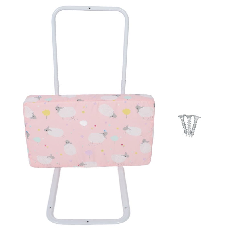 Toddler Bed Rail: Pink Sturdy Steel Frame, No Gap Design - 5 Adjustable Height Settings, Quick Install Safety Bed Rail Guard for Toddler Bedroom Use - Image 1