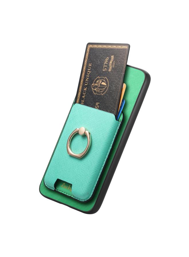 S-TOP Case For Samsung Galaxy A06 Retro Cross Leather Ring Vertical Insert Card Bag MagSafe Phone Case - Image 3
