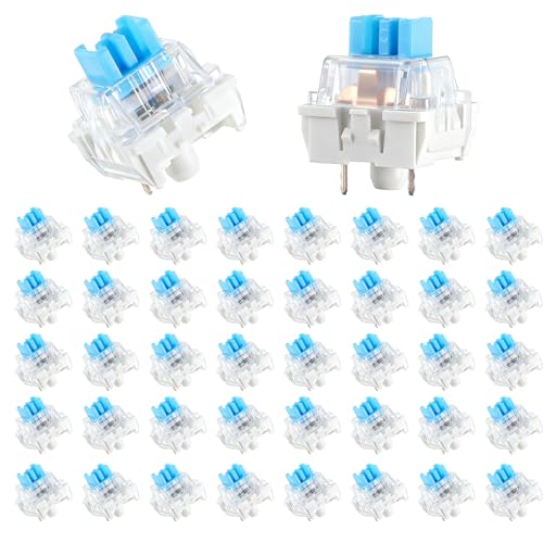 Zyghjort Keyboard Switches, 50 Pcs 3 PIN Blue Keyboard Clicker Replacement Dustproof Mechanical Keyboards Switches for Most Gaming Keyboards - Image 1